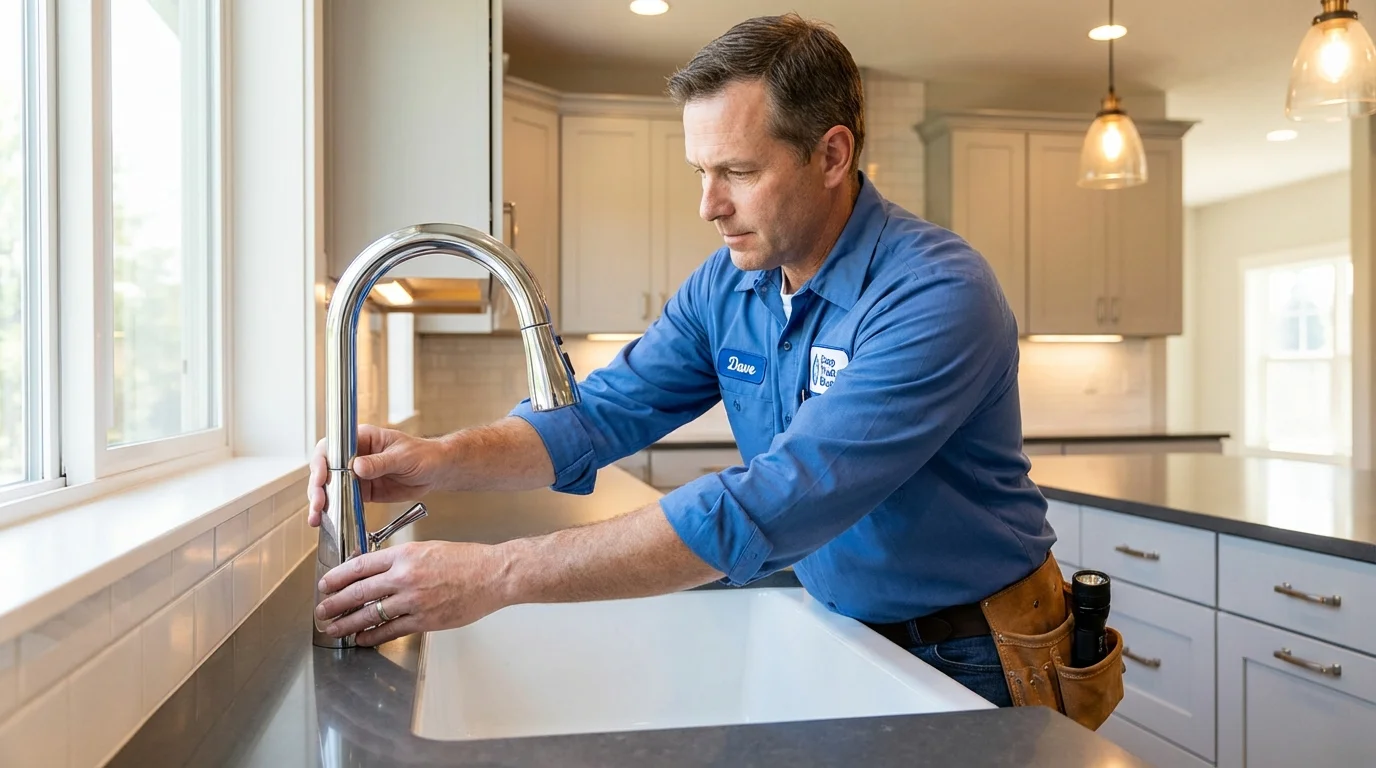 Kitchen faucet installation by Johns Plumbing LLC in Wellsville